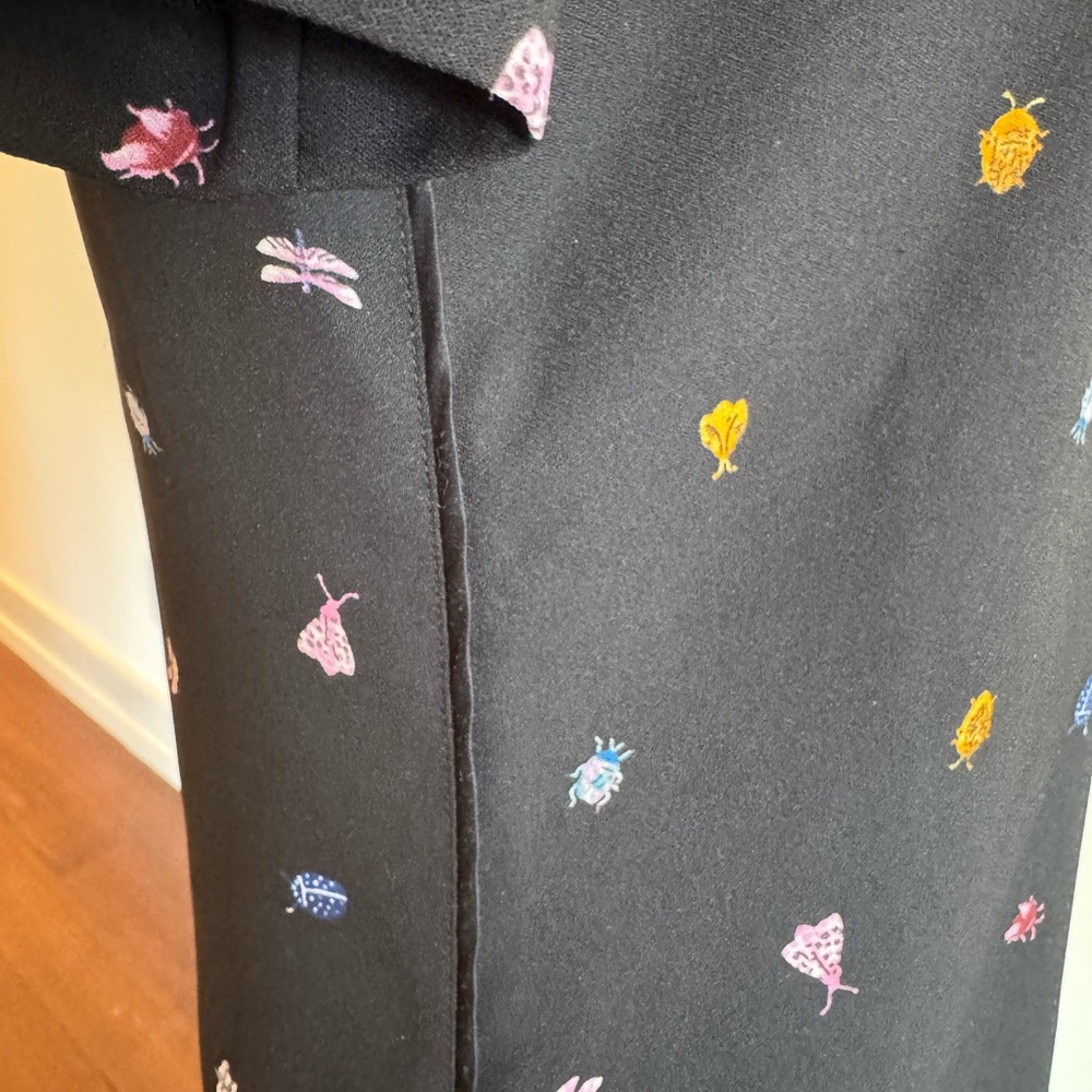 Black Mini Shift Dress w Colorful Bug and Butterfly Accents - Size XS - Picture 12 of 14